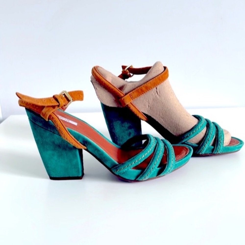 Geox Teal and Tan Women Sandals